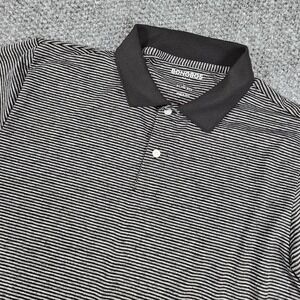Bonobos Golf Polo Shirt Men's Slim Fit Black Striped Short Sleeve Performance
